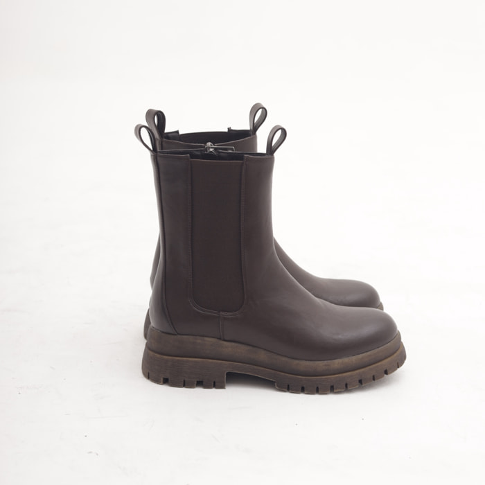 STIVALETTO ELASTICO E ZIP TESTA DI MORO