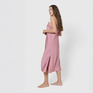 Camisón midi satén malva