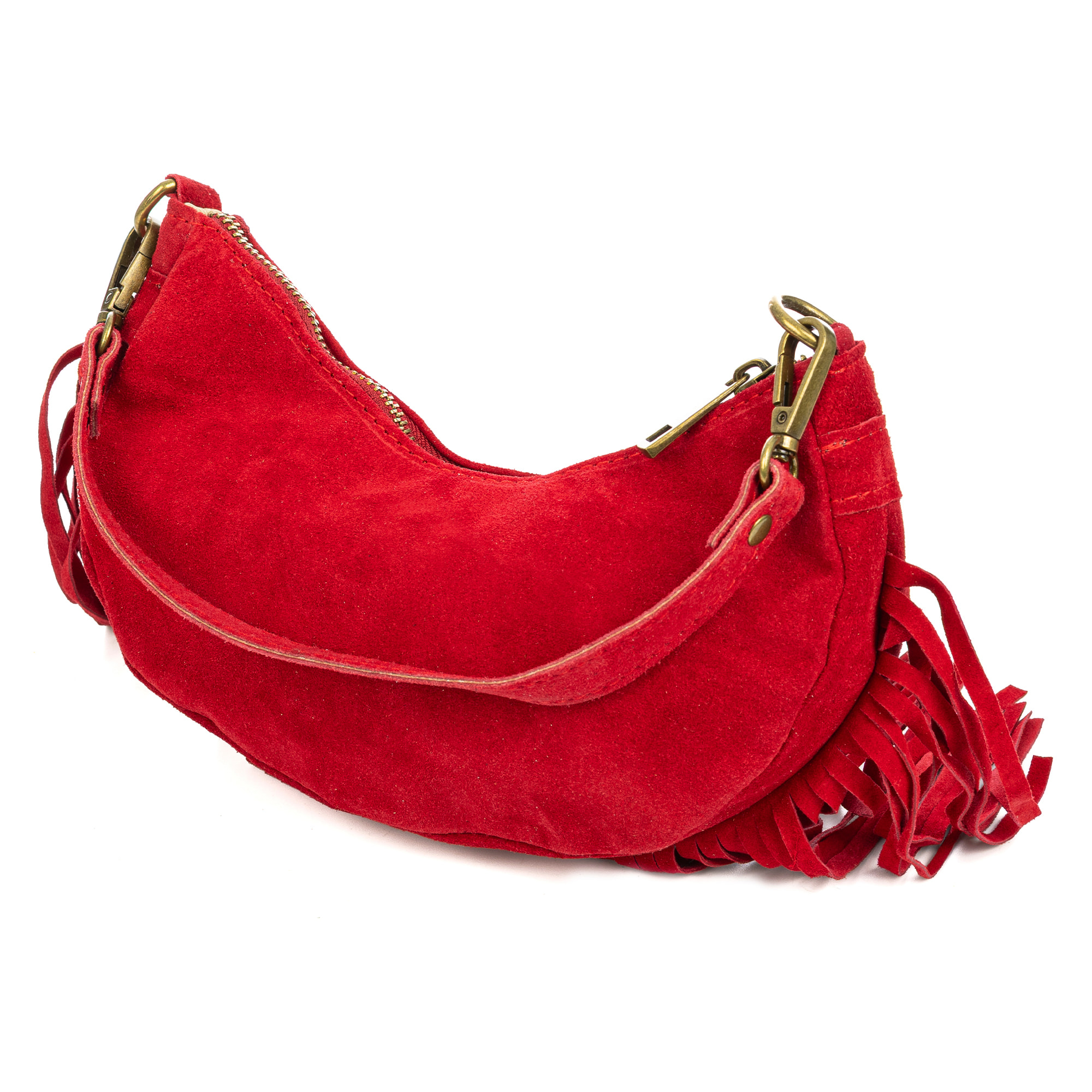 Ausonia bolso bandolera de piel auténtica Gamuza.