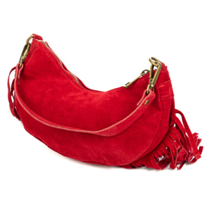 Ausonia bolso bandolera de piel auténtica Gamuza.