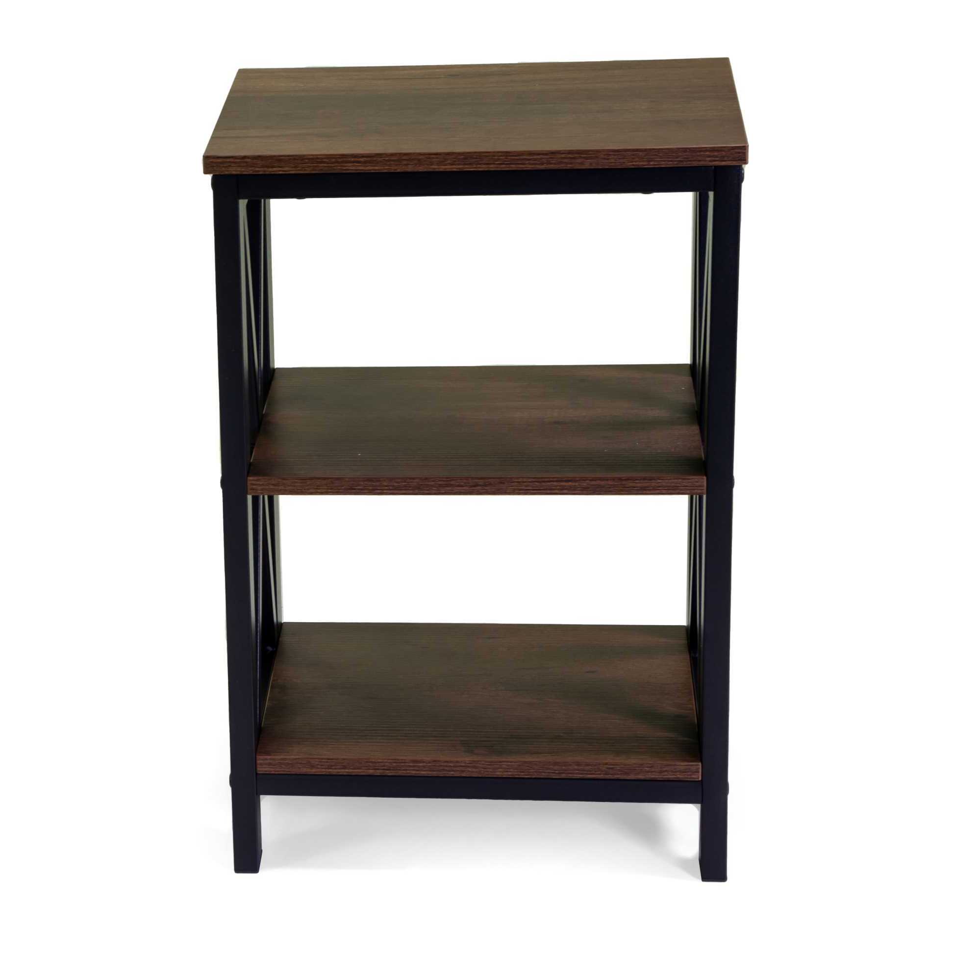Scaffale Mudra Vacchetti con 2 piani legno noce e nero cm40x30h60