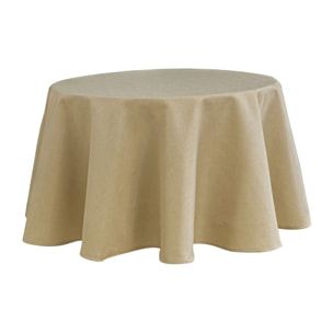 Nappe ronde infroissable et anti-tâches - Beige