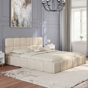 Lit coffre Bubble 160x200cm velours beige