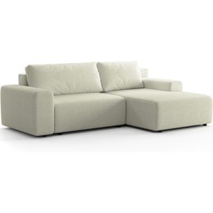 Canapé d'angle réversible convertible 5 places en tissu chenille - LUNO
