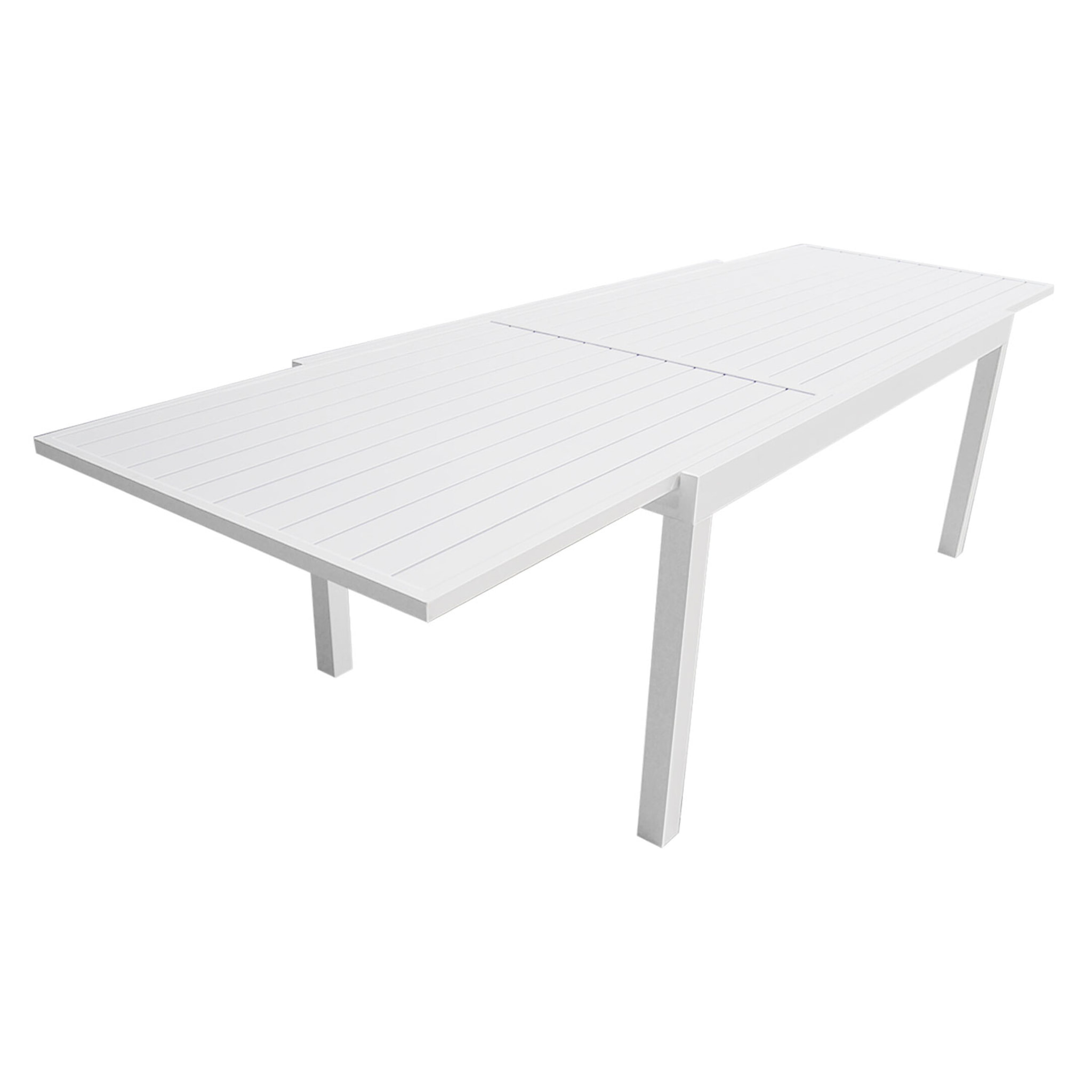 Salon de jardin VENEZIA extensible 180/300 en aluminium 10 places - blanc