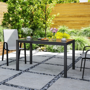 Mesa de Jardín Extensible Mesa de Comedor Exterior Ajustable 85-125 cm con Borde de Aluminio Carga 70 kg Mesa Rectangular para 4-6 Personas para Patio Terraza Gris Oscuro