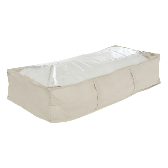 Housse de rangement "Groomy" sous lit beige 100x20cm
