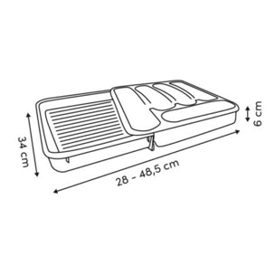 Range-couverts Poly extensible 6 compartiments beige