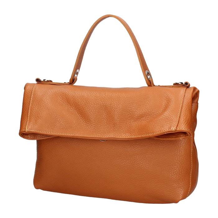 Borsa a spalla convertibile in zaino da donna In Vera pelle Made in Italy 34x21x12 cm