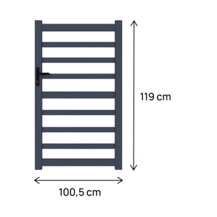 Portillon aluminium ajouré "Marius" - 100 x 120 cm  - Gris