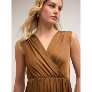 Motivi - Vestido corto de satén - Marrón