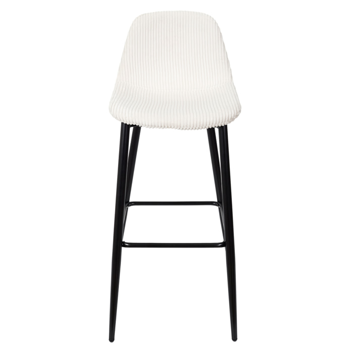 Chaise De Bar Cotele Scott Beige - Lot de 2