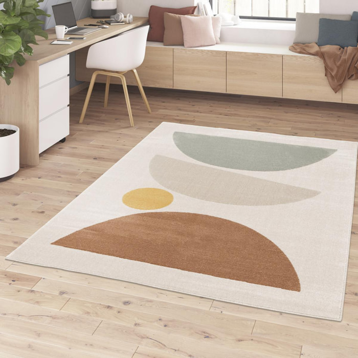 Tapis salon et chambre tissé motif géométrique MOSE