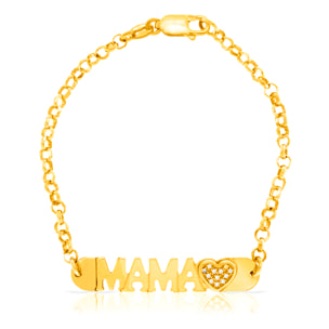 Pulsera de Plata de Ley 925 con inserción de colgante MAMA