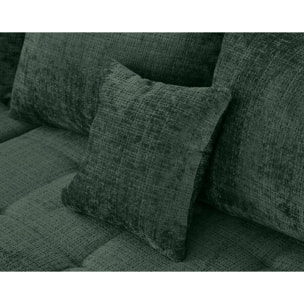 Rune - canapé panoramique d'angle gauche 7 places en velours texturé - Vert