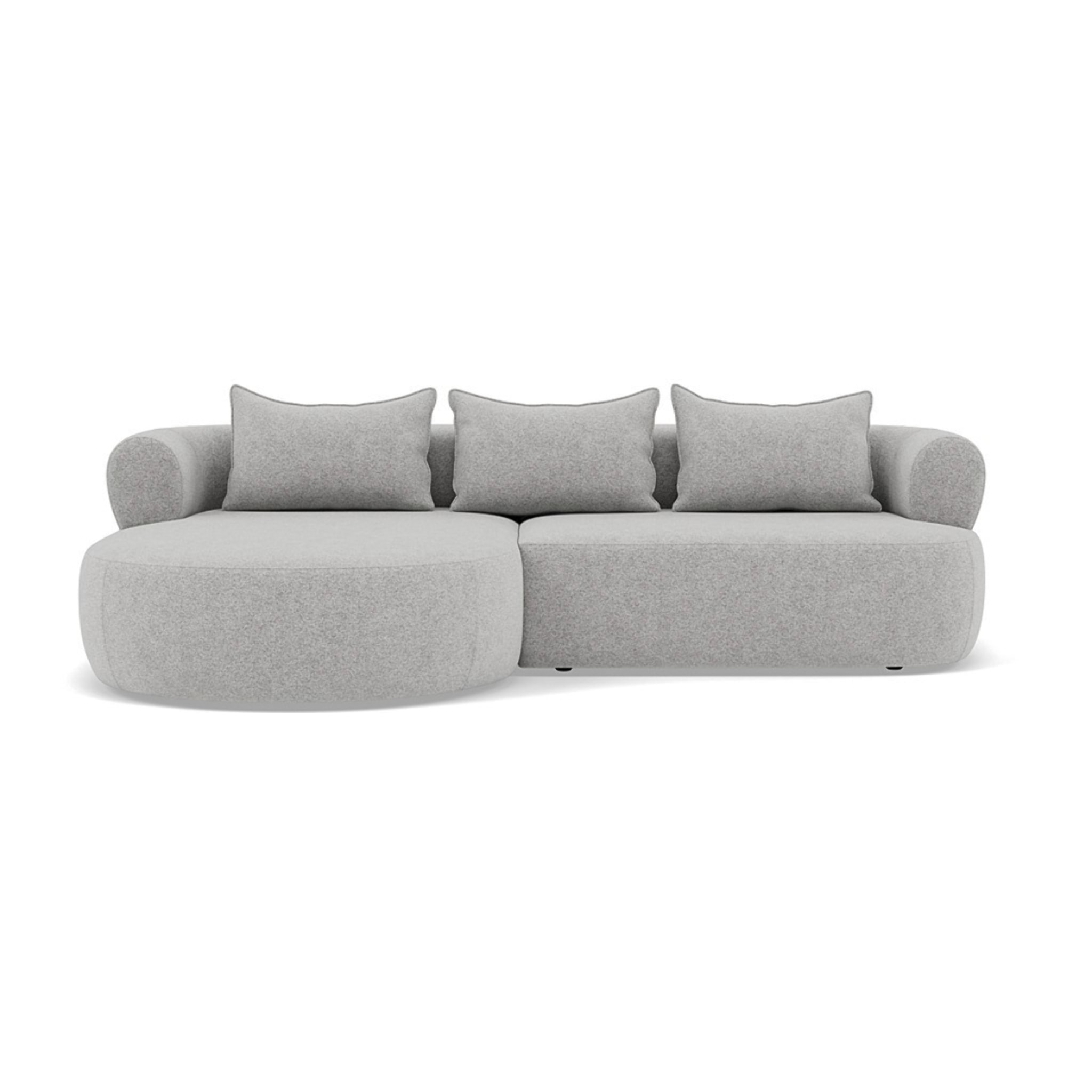 Angela - canapé d'angle gauche 4 places en velours texturé - Gris clair