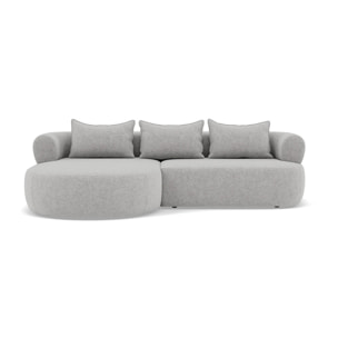 Angela - canapé d'angle gauche 4 places en velours texturé - Gris clair