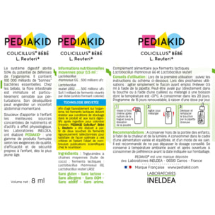PEDIAKID - Box Bébé - Vitamine D3, Colicillus Bébé L. Reuteri+, Gel de Soin Premières Dents, Bébé Gaz - Soutient la croissance & développement - Aide à apaiser les troubles digestifs
