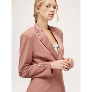 Motivi - Chaqueta de abotonadura sencilla con inserciones de raso - Rosa