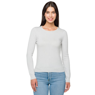 Maglia girocollo Hot Buttered Chandra grigio perla