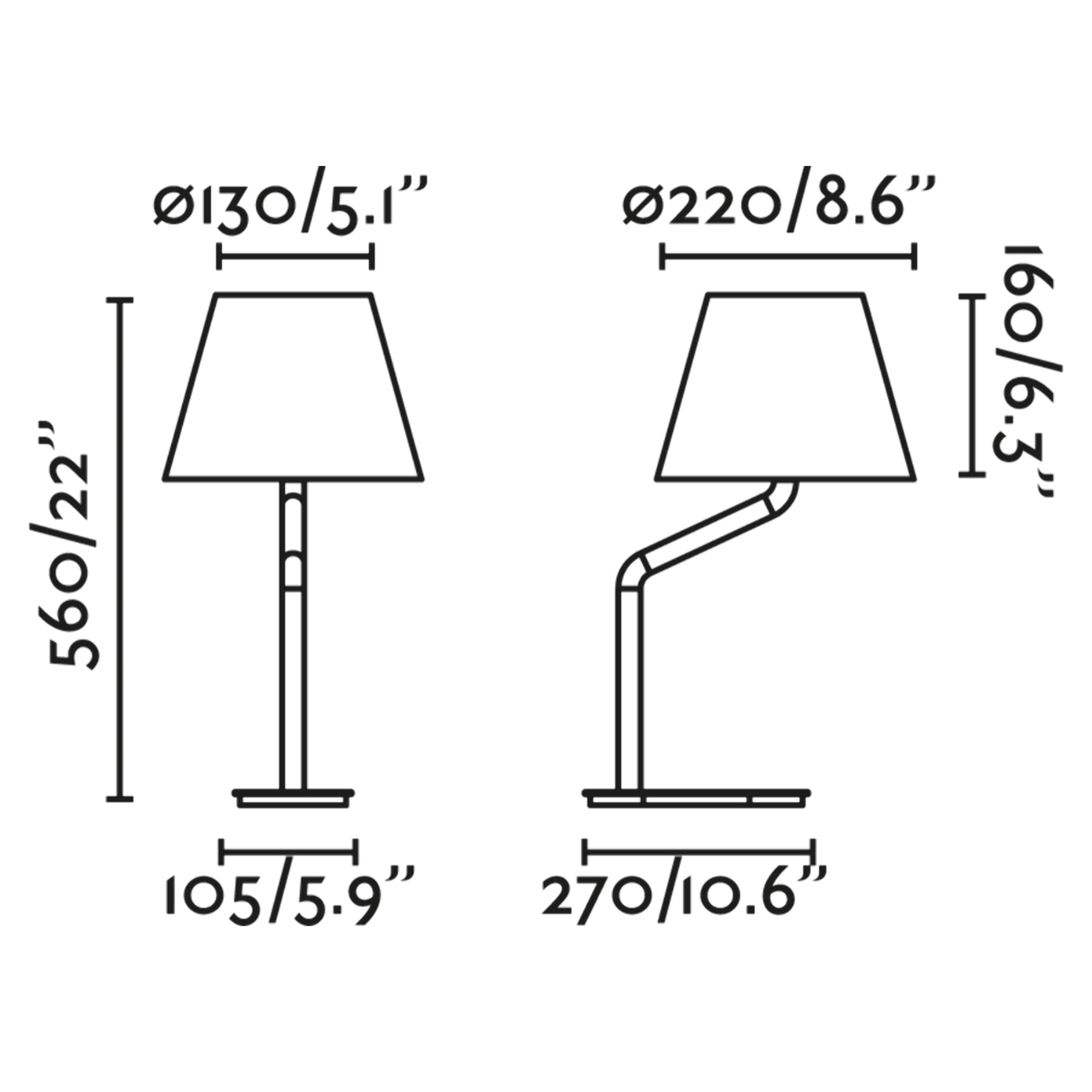 ETERNA Lampada da tavolo chrome/nera