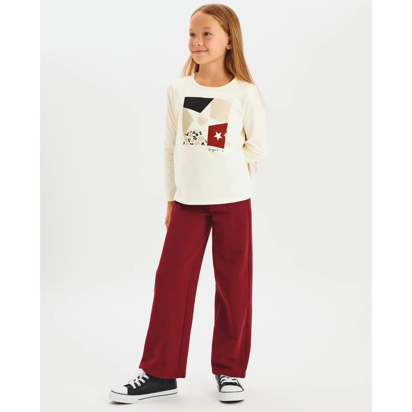 Camiseta Niña Manga Larga Estampado Estrella
