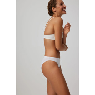 Confezione da 2 mini slip basico in cotone bianco