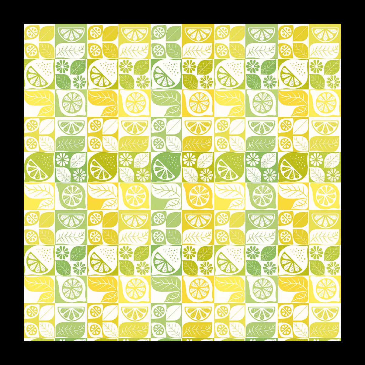 Nappe pur coton motif jacquard jaune Mille citrus fresh