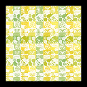 Nappe pur coton motif jacquard jaune Mille citrus fresh