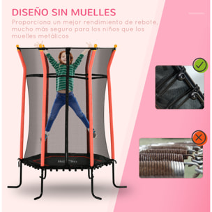 Cama Elástica Infantil de Jardín Ø163,5x190 cm Trampolín para Niños de +3 Años con Red de Seguridad y Marco de Acero para Interior Exterior Carga 50 kg