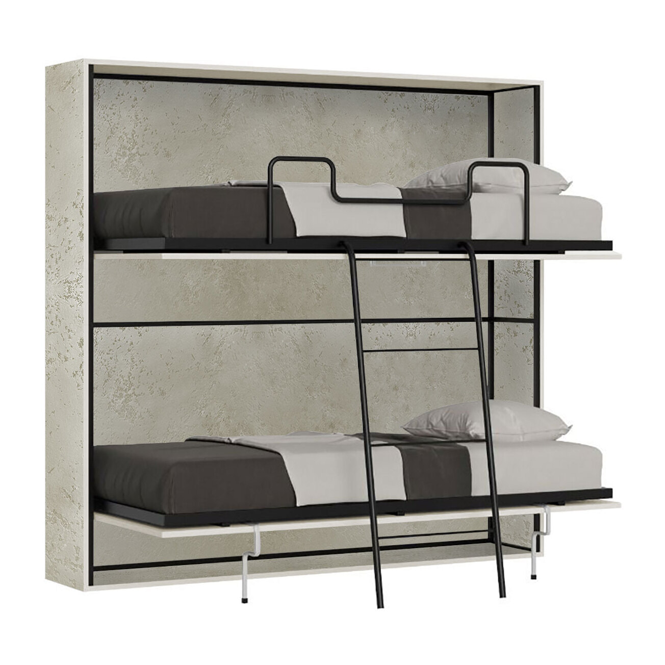 Letto a scomparsa doppio orizzontale Kando Cashmere