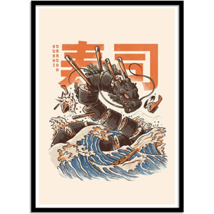 Affiche - Great Sushi Dragon - Ilustrata