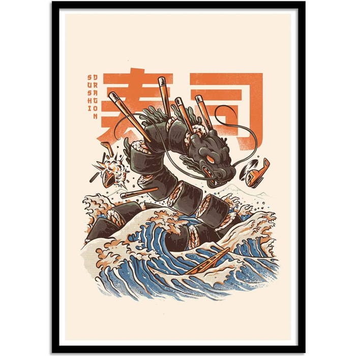 Affiche - Great Sushi Dragon - Ilustrata