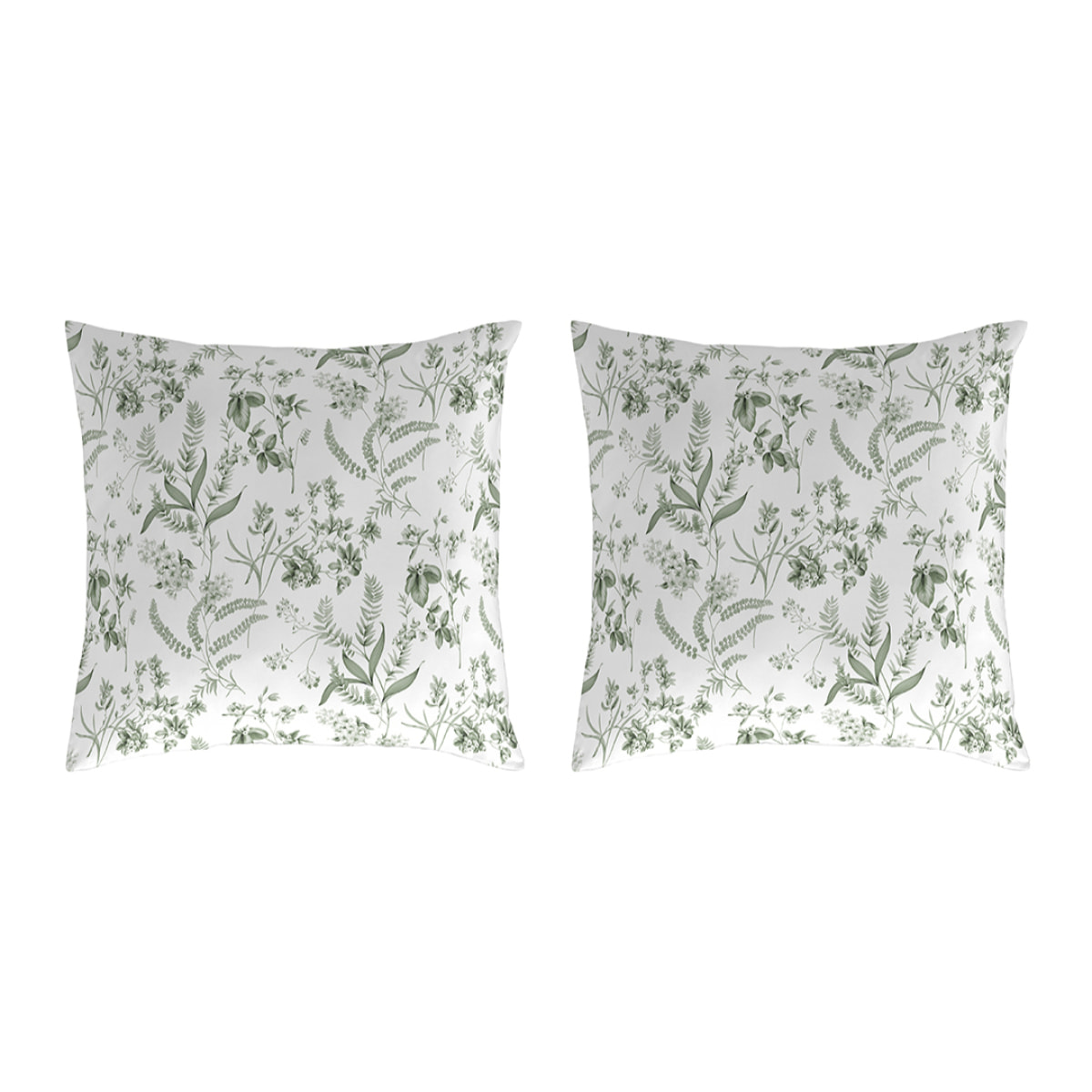 2 Fundas de almohada El Caballo 50x50 cm PIACENZA Verde - 100% algodón -