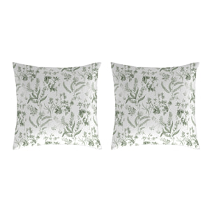 2 Fundas de almohada El Caballo 50x50 cm PIACENZA Verde - 100% algodón -