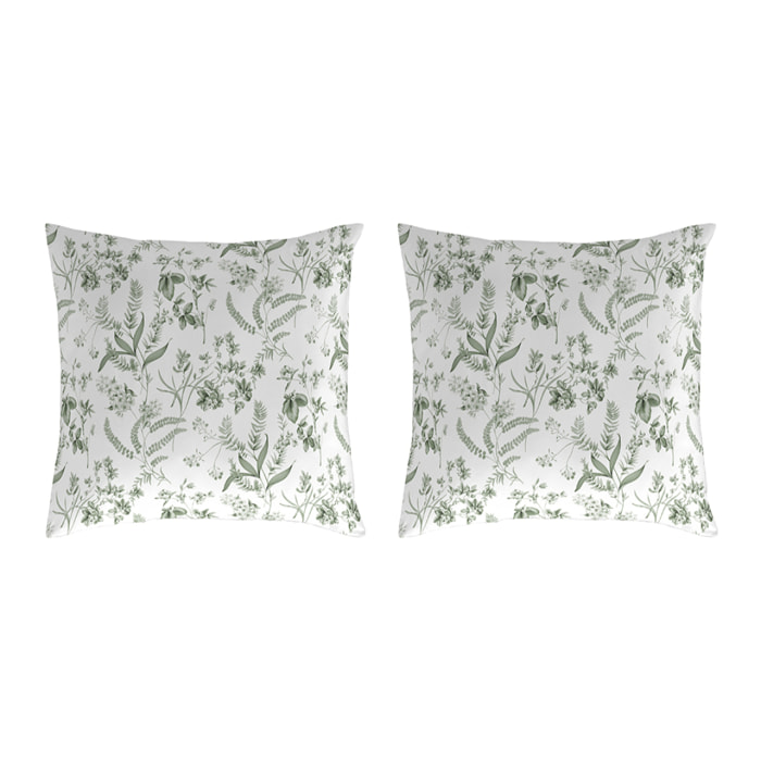 2 Fundas de almohada El Caballo 50x50 cm PIACENZA Verde - 100% algodón -