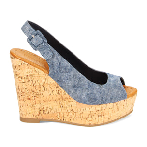 Zeppe jeans in sughero