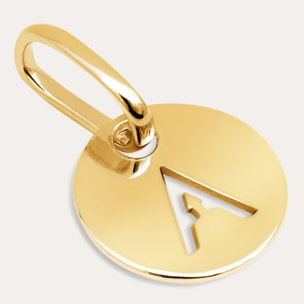 Charm Mini Medallion Letter Argento Placcato Oro