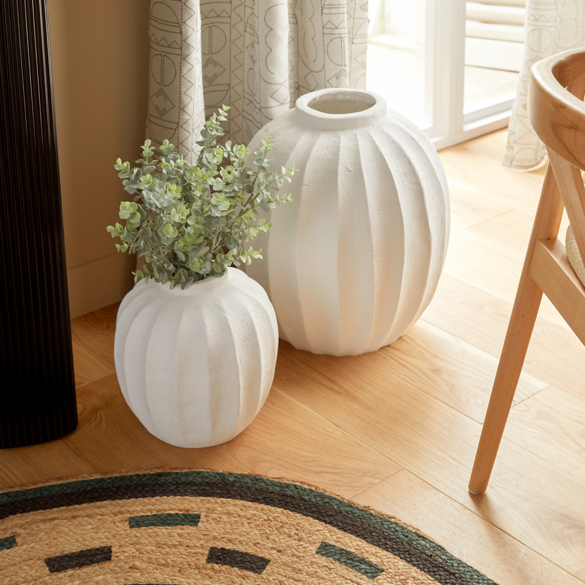 Vase boule "Amia" céramique blanc H28cm