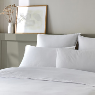 Parure housse de couette unie 100% coton - bamora - flocon