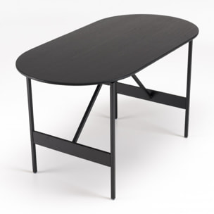 DALY - Table basse ovale noire 70x35cm piètement métal