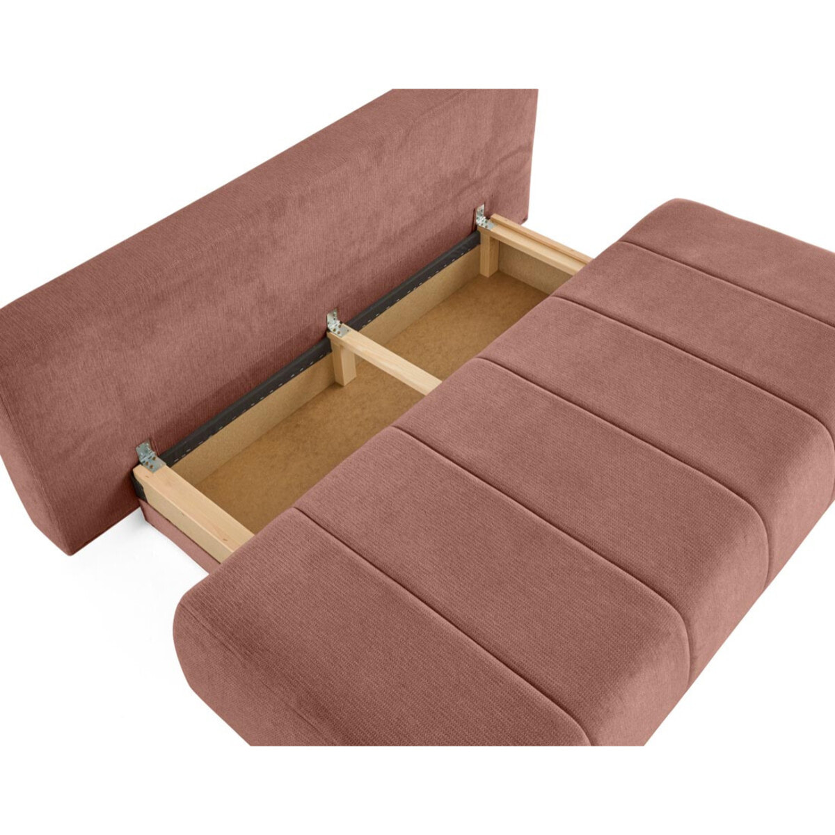 Harper - canapé 3 places convertible avec coffre en tissu texturé - Rose