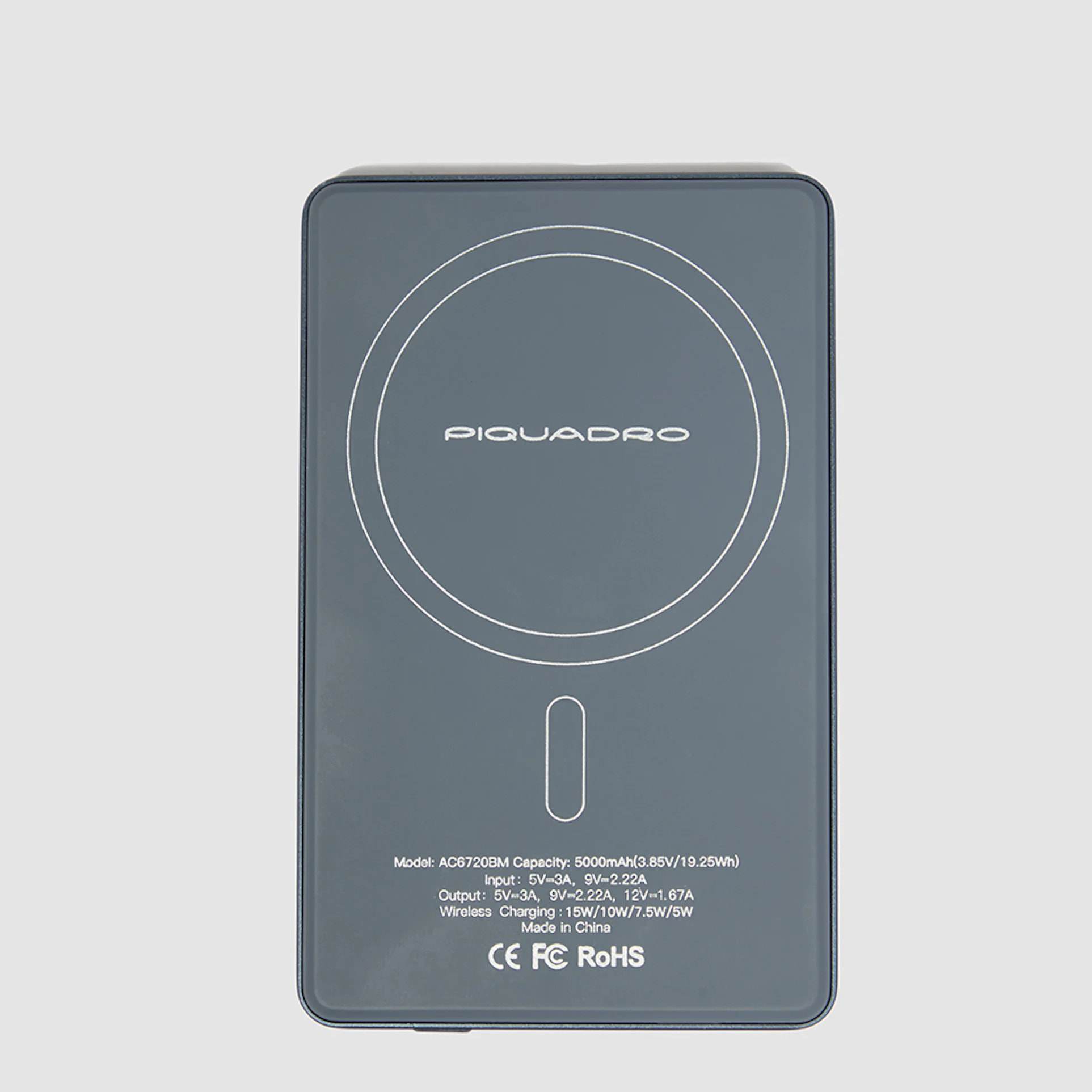 Piquadro Batterie externe MagSafe ultra-fine de 5000mAh avec câble USB Type-C