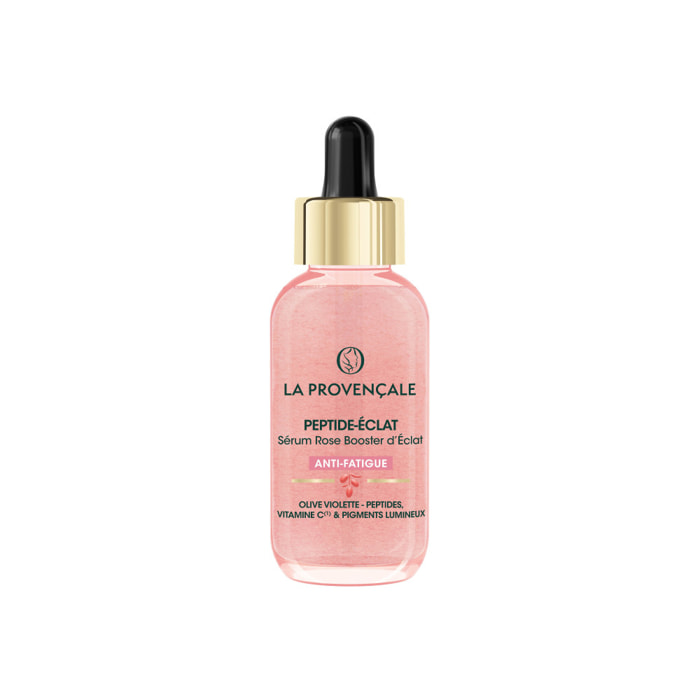 La Provençale Peptide-Eclat - Sérum Rose Booster d'Eclat Anti-fatigue - Olive violette - Peptides, Vitamine C* & Pigments lumine
