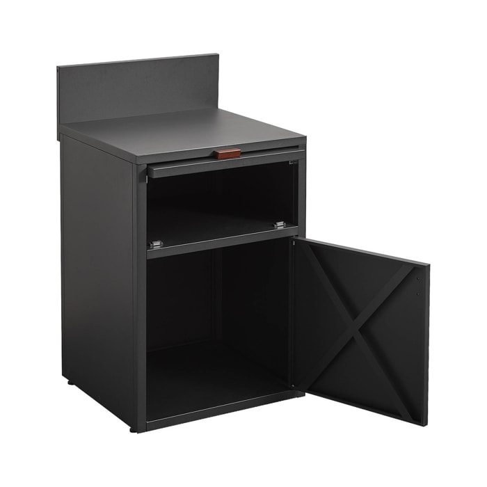 Cuisine extérieure acier 2 portes L60cm noir - Thira