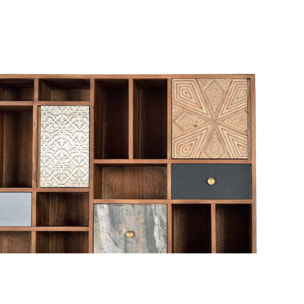 Librería de Madera de Mango 115 Cm Estilo Boho Retro