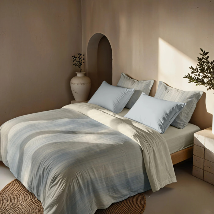 Housse de couette 100 % coton 80 fils Lluc Bleu