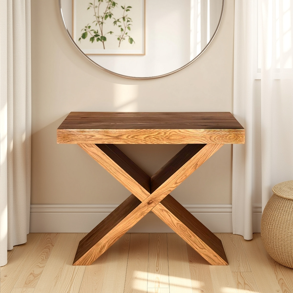 Console extensible Tomasucci ADELAIDE, en MDF finition chêne, 45 × 90 × 75 cm