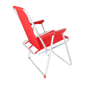 Well home - juego de 2 sillas de playa metálica plegable de color rojo 44x44x74cm