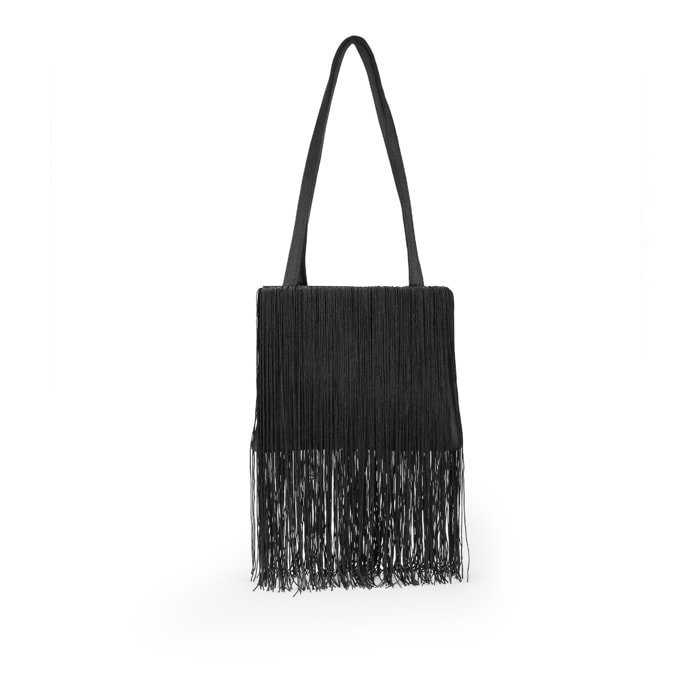 Bolso de fiesta negro con flecos